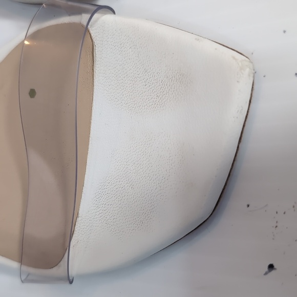 Stuart Weitzman Clear and White Slip On Heels Size 9 - Picture 4 of 13